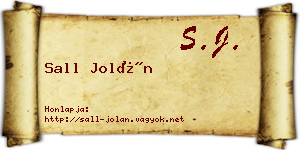 Sall Jolán névjegykártya