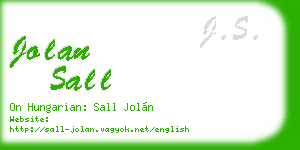 jolan sall business card
